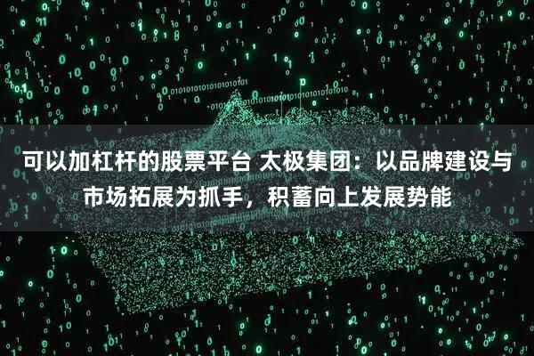 可以加杠杆的股票平台 太极集团：以品牌建设与市场拓展为抓手，积蓄向上发展势能