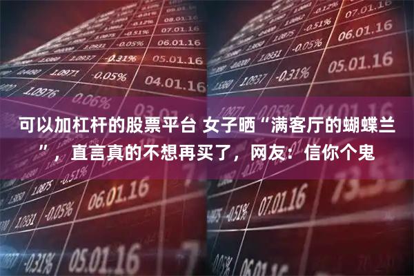 可以加杠杆的股票平台 女子晒“满客厅的蝴蝶兰”，直言真的不想再买了，网友：信你个鬼